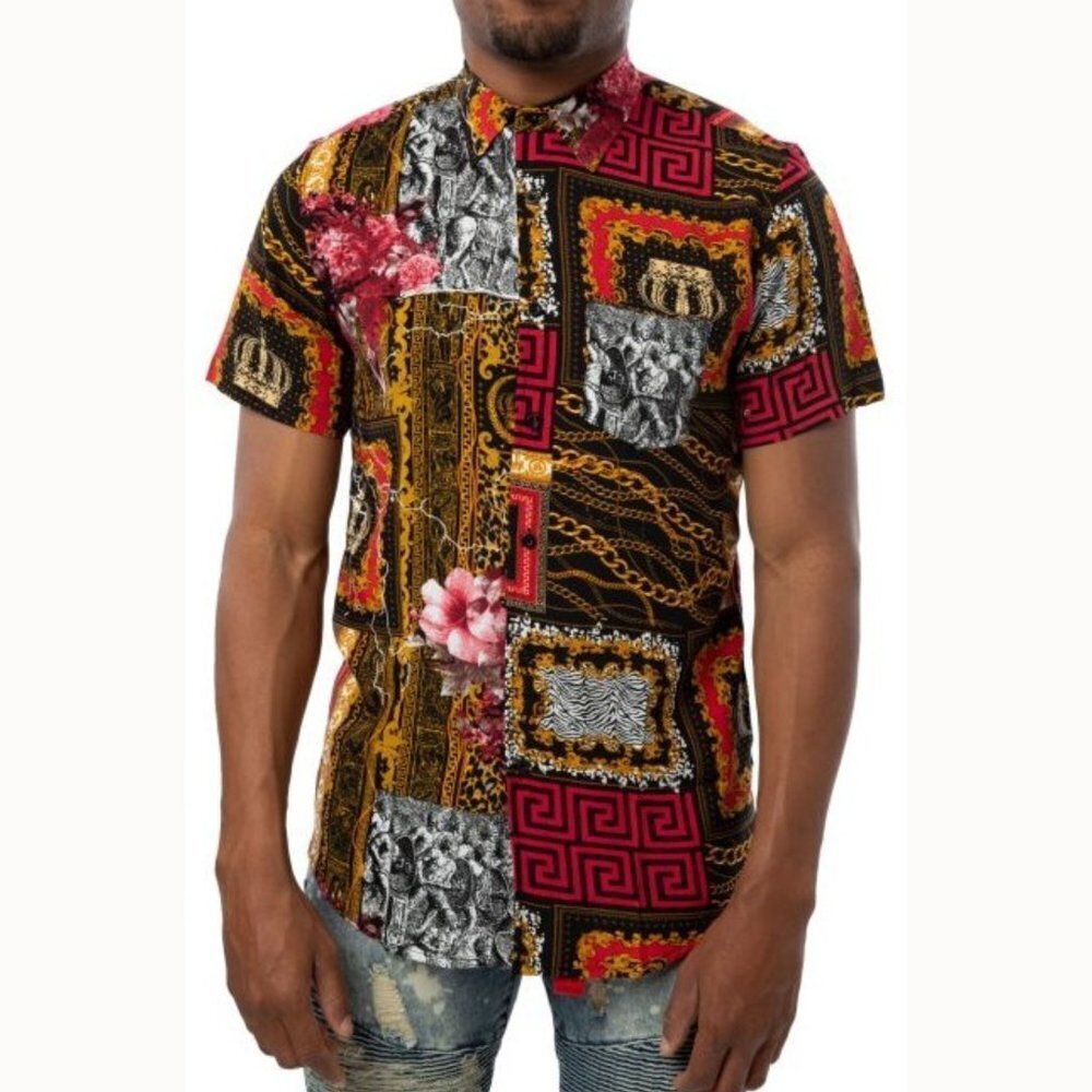 Reason Men's William Woven Button Down Shirt - S
